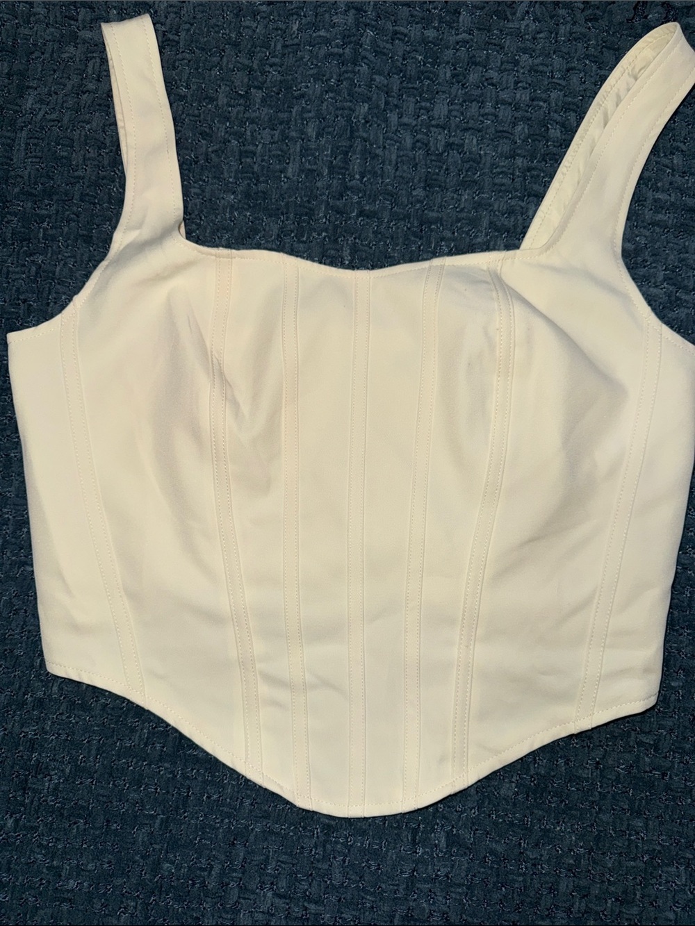 Sincerely Jules White Structured Corset Crop Top